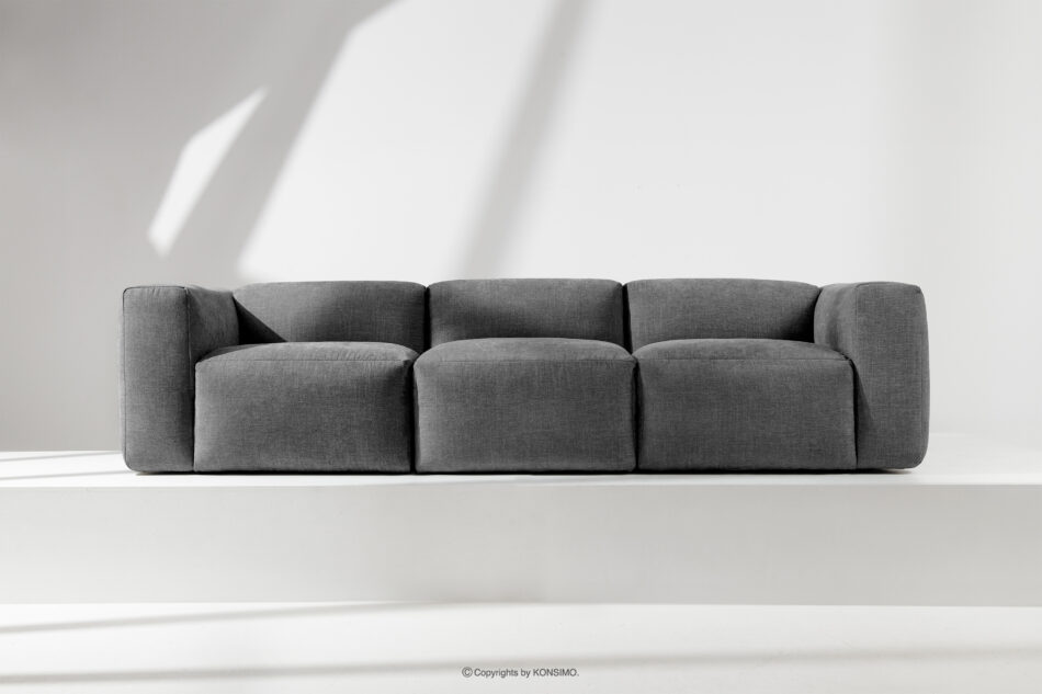 BUFFO Sofa 3 boho modułowa w tkaninie plecionej popielata popielaty - zdjęcie 12