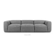 Sofa 3 boho modułowa w tkaninie plecionej jasny popielaty