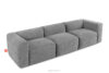 BUFFO Sofa 3 boho modułowa w tkaninie plecionej jasny popielaty jasny popielaty - zdjęcie 3