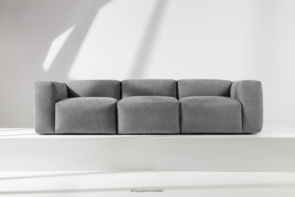 BUFFO Sofa 3 boho modułowa w tkaninie plecionej jasny popielaty jasny popielaty - zdjęcie 13