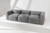 BUFFO Sofa 3 boho modułowa w tkaninie plecionej jasny popielaty jasny popielaty - zdjęcie 13