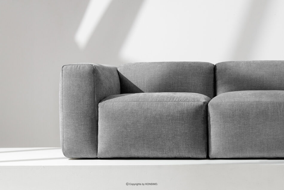 BUFFO Sofa 3 boho modułowa w tkaninie plecionej jasny popielaty jasny popielaty - zdjęcie 14