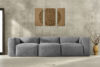 BUFFO Sofa 3 boho modułowa w tkaninie plecionej jasny popielaty jasny popielaty - zdjęcie 16
