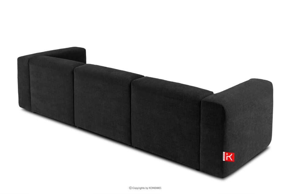 BUFFO Sofa 3 boho modułowa w tkaninie plecionej grafitowa grafitowy - zdjęcie 3