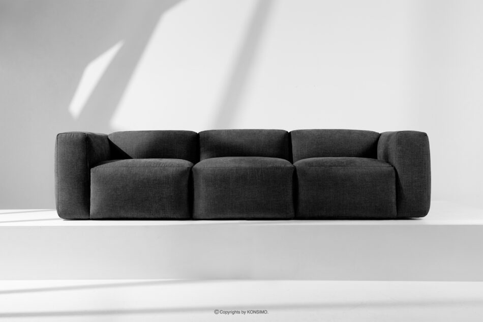 BUFFO Sofa 3 boho modułowa w tkaninie plecionej grafitowa grafitowy - zdjęcie 12