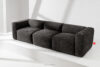 BUFFO Sofa 3 boho modułowa w tkaninie plecionej grafitowa grafitowy - zdjęcie 2