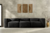 BUFFO Sofa 3 boho modułowa w tkaninie plecionej grafitowa grafitowy - zdjęcie 16