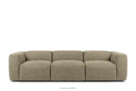 Sofa 3 boho modułowa w tkaninie plecionej piaskowa