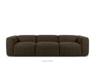 Sofa 3 boho modułowa w tkaninie plecionej brązowa