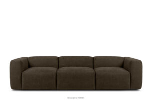 BUFFO, https://konsimo.pl/kolekcja/buffo/ Sofa 3 boho modułowa w tkaninie plecionej brązowa brązowy - zdjęcie