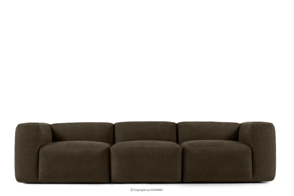 BUFFO Sofa 3 boho modułowa w tkaninie plecionej brązowa brązowy - zdjęcie 4