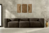 BUFFO Sofa 3 boho modułowa w tkaninie plecionej brązowa brązowy - zdjęcie 16