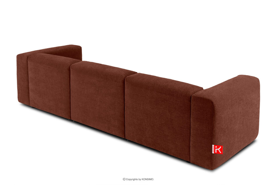 BUFFO Sofa 3 boho modułowa w tkaninie plecionej pomarańczowa pomarańczowy - zdjęcie 3