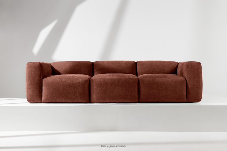 BUFFO Sofa 3 boho modułowa w tkaninie plecionej pomarańczowa pomarańczowy - zdjęcie 12