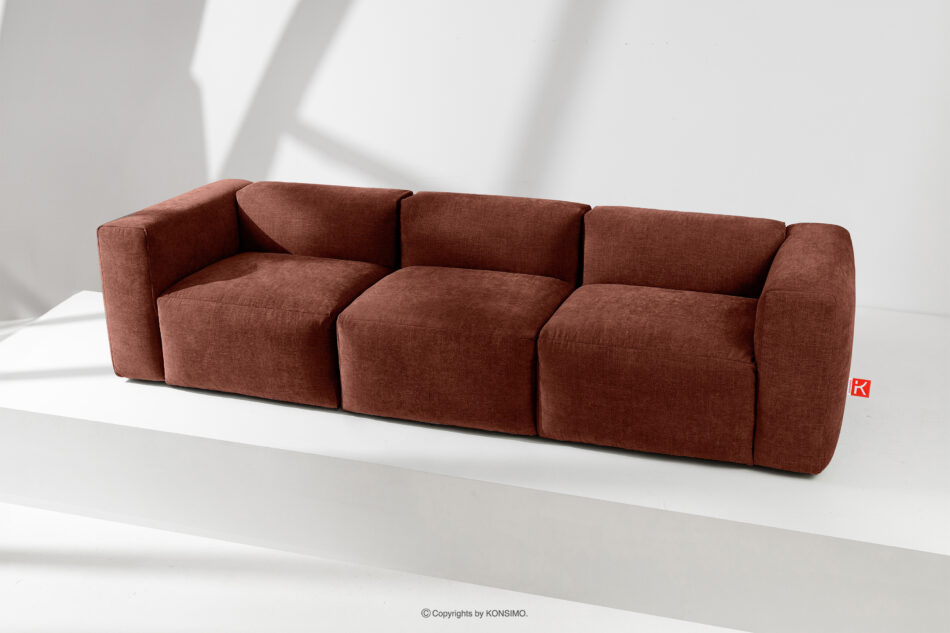 BUFFO Sofa 3 boho modułowa w tkaninie plecionej pomarańczowa pomarańczowy - zdjęcie 13