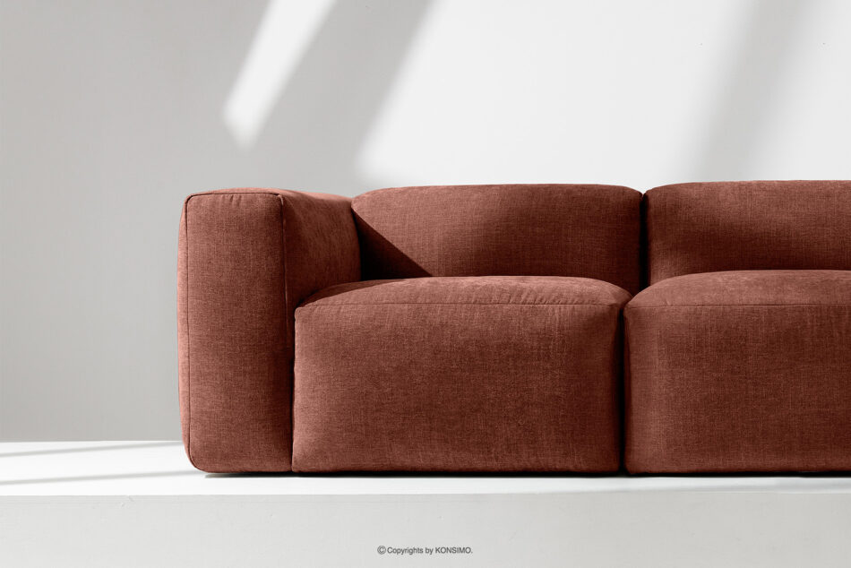 BUFFO Sofa 3 boho modułowa w tkaninie plecionej pomarańczowa pomarańczowy - zdjęcie 14