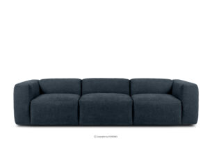 BUFFO, https://konsimo.pl/kolekcja/buffo/ Sofa 3 boho modułowa w tkaninie plecionej ciemny niebieski ciemny niebieski - zdjęcie