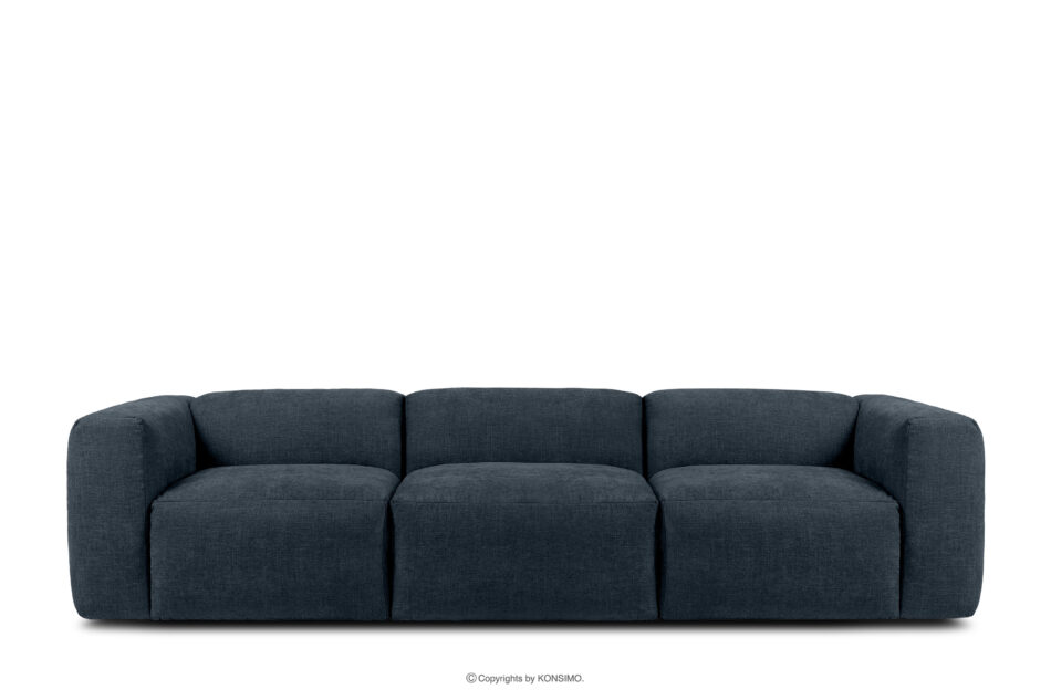 BUFFO Sofa 3 boho modułowa w tkaninie plecionej ciemny niebieski ciemny niebieski - zdjęcie 0