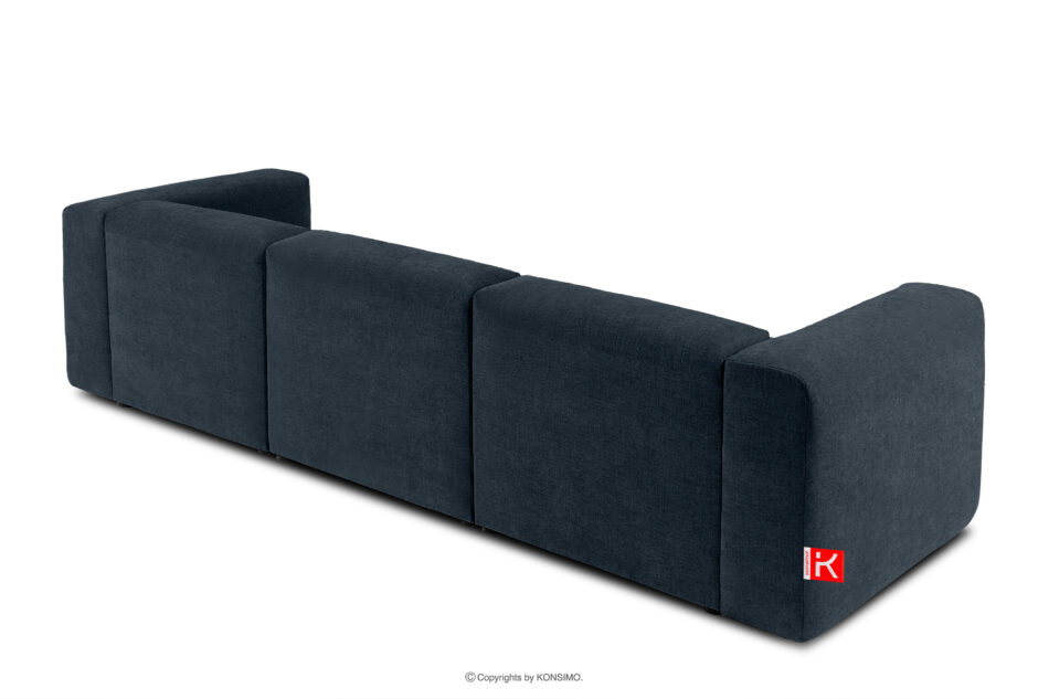BUFFO Sofa 3 boho modułowa w tkaninie plecionej ciemny niebieski ciemny niebieski - zdjęcie 3