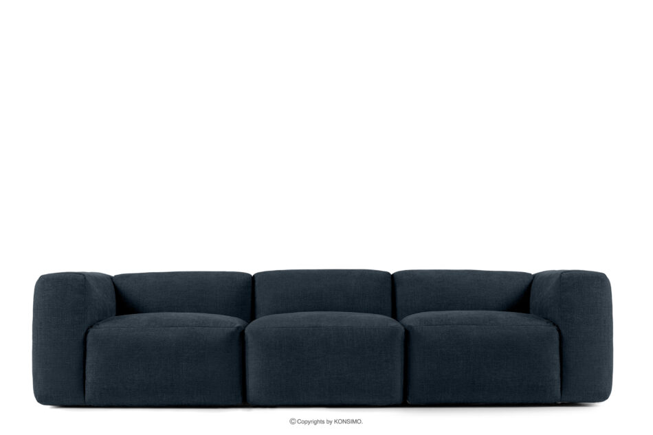 BUFFO Sofa 3 boho modułowa w tkaninie plecionej ciemny niebieski ciemny niebieski - zdjęcie 4