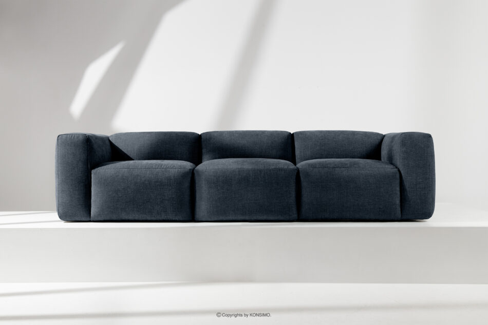 BUFFO Sofa 3 boho modułowa w tkaninie plecionej ciemny niebieski ciemny niebieski - zdjęcie 13