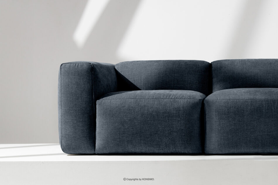 BUFFO Sofa 3 boho modułowa w tkaninie plecionej ciemny niebieski ciemny niebieski - zdjęcie 14