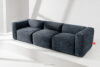 BUFFO Sofa 3 boho modułowa w tkaninie plecionej ciemny niebieski ciemny niebieski - zdjęcie 2
