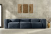 BUFFO Sofa 3 boho modułowa w tkaninie plecionej ciemny niebieski ciemny niebieski - zdjęcie 16