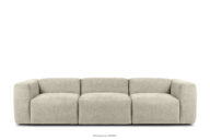 Sofa 3 boho modułowa w tkaninie plecionej ecru