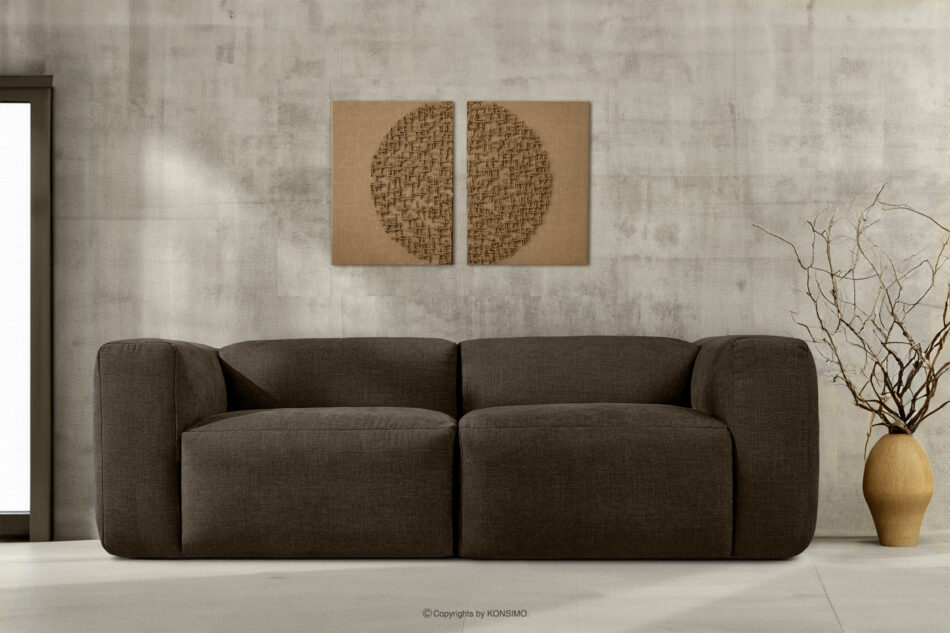 BUFFO Sofa chmurka do salonu tkanina pleciona brązowa brązowy - zdjęcie 12