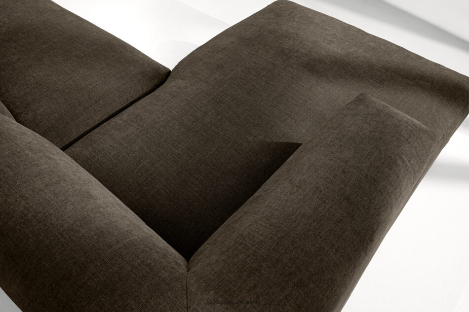 BUFFO Narożnik modułowy do salonu w tkaninie plecionej brązowy lewy brązowy - zdjęcie 15
