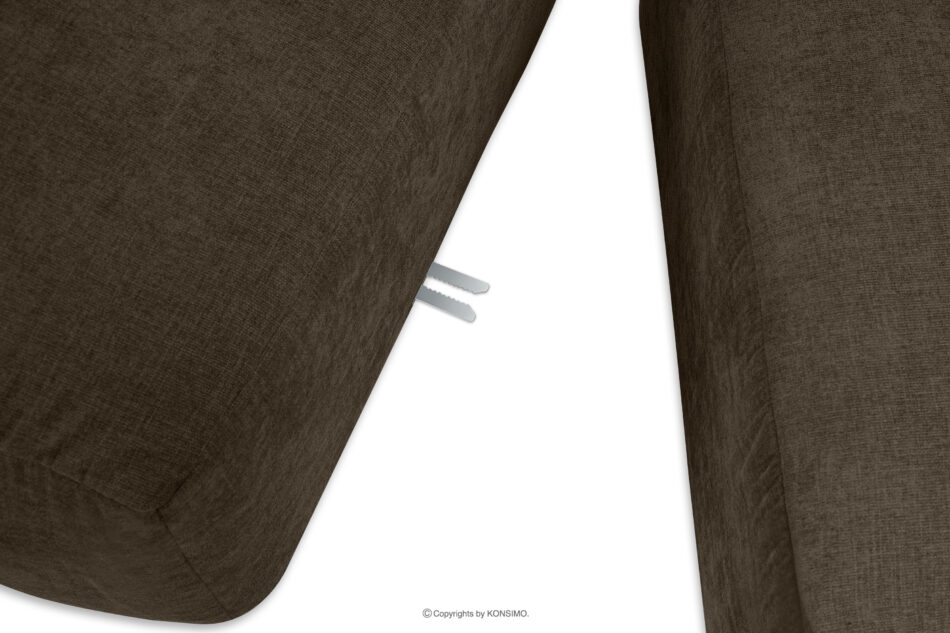 BUFFO Duży narożnik modułowy do salonu w tkaninie plecionej brązowy prawy brązowy - zdjęcie 9