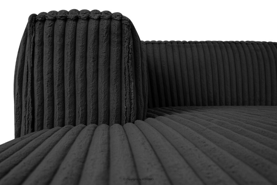 FEROX Duży czarny narożnik w tkaninie sztruks lewy czarny - zdjęcie 4