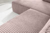 FEROX Duży różowy narożnik w tkaninie sztruks lewy różowy - zdjęcie 11