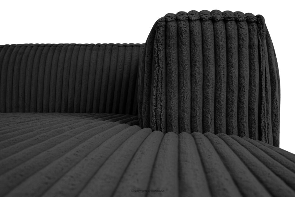 FEROX Duży czarny narożnik w tkaninie sztruks prawy czarny - zdjęcie 4