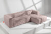 FEROX Duży różowy narożnik w tkaninie sztruks prawy różowy - zdjęcie 15