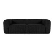 Duża czarna sofa w tkaninie sztruks