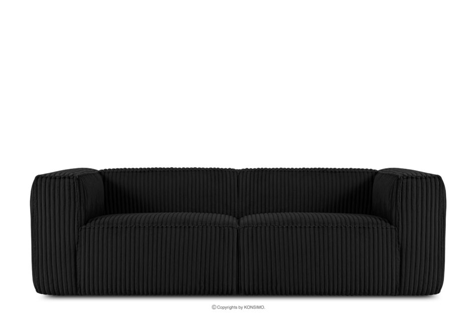 FEROX Duża czarna sofa w tkaninie sztruks czarny - zdjęcie 0