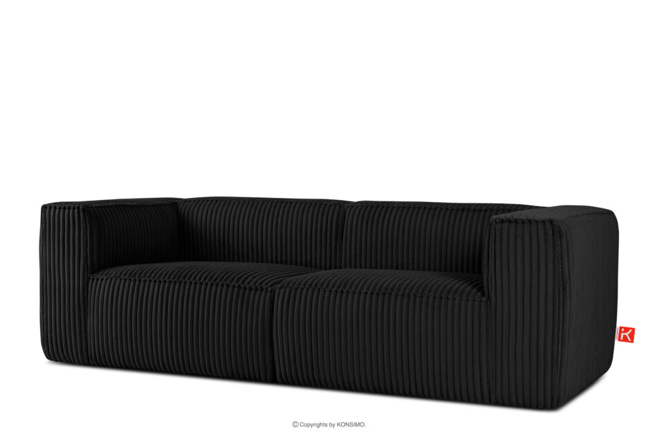 FEROX Duża czarna sofa w tkaninie sztruks czarny - zdjęcie 2