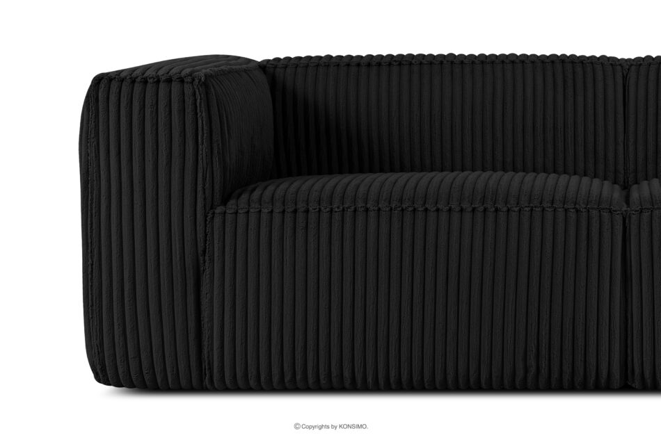 FEROX Duża czarna sofa w tkaninie sztruks czarny - zdjęcie 4