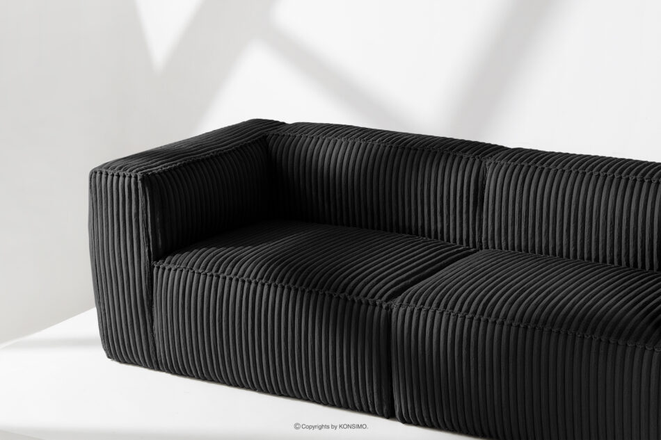 FEROX Duża czarna sofa w tkaninie sztruks czarny - zdjęcie 10