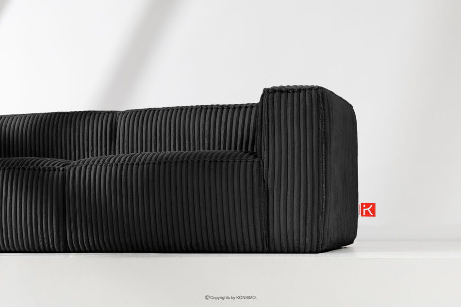 FEROX Duża czarna sofa w tkaninie sztruks czarny - zdjęcie 11