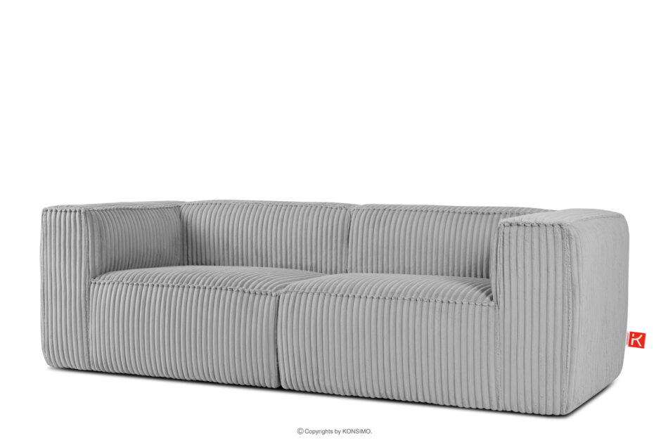 FEROX Duża jasnoszara sofa w tkaninie sztruks jasny szary - zdjęcie 2