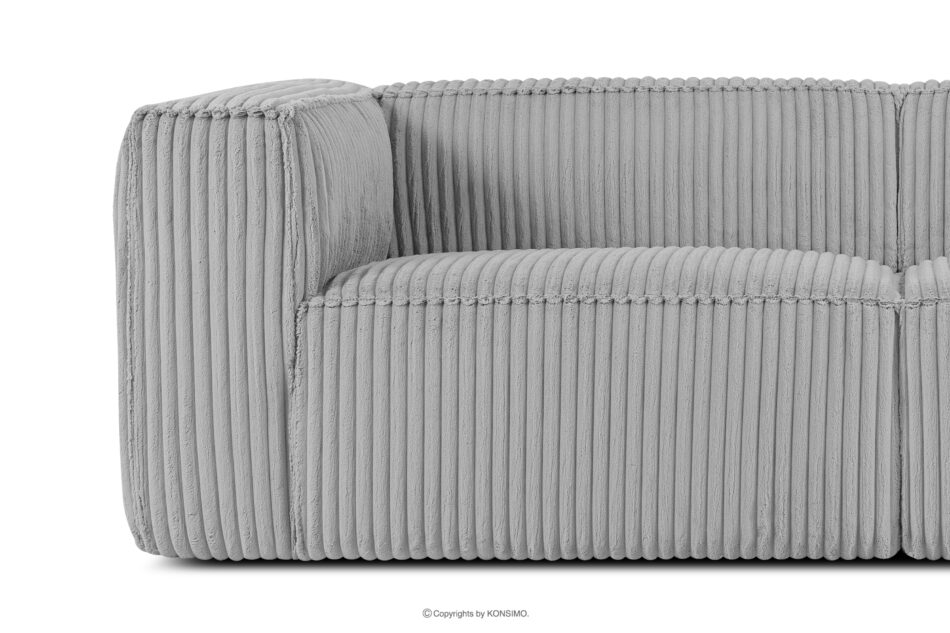 FEROX Duża jasnoszara sofa w tkaninie sztruks jasny szary - zdjęcie 4