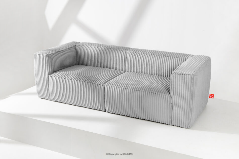 FEROX Duża jasnoszara sofa w tkaninie sztruks jasny szary - zdjęcie 1