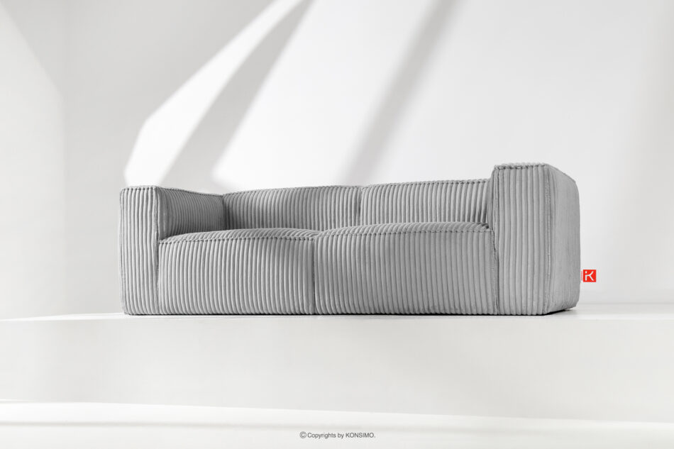 FEROX Duża jasnoszara sofa w tkaninie sztruks jasny szary - zdjęcie 9