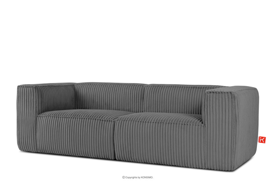 FEROX Duża ciemnoszara sofa w tkaninie sztruks ciemny szary - zdjęcie 2