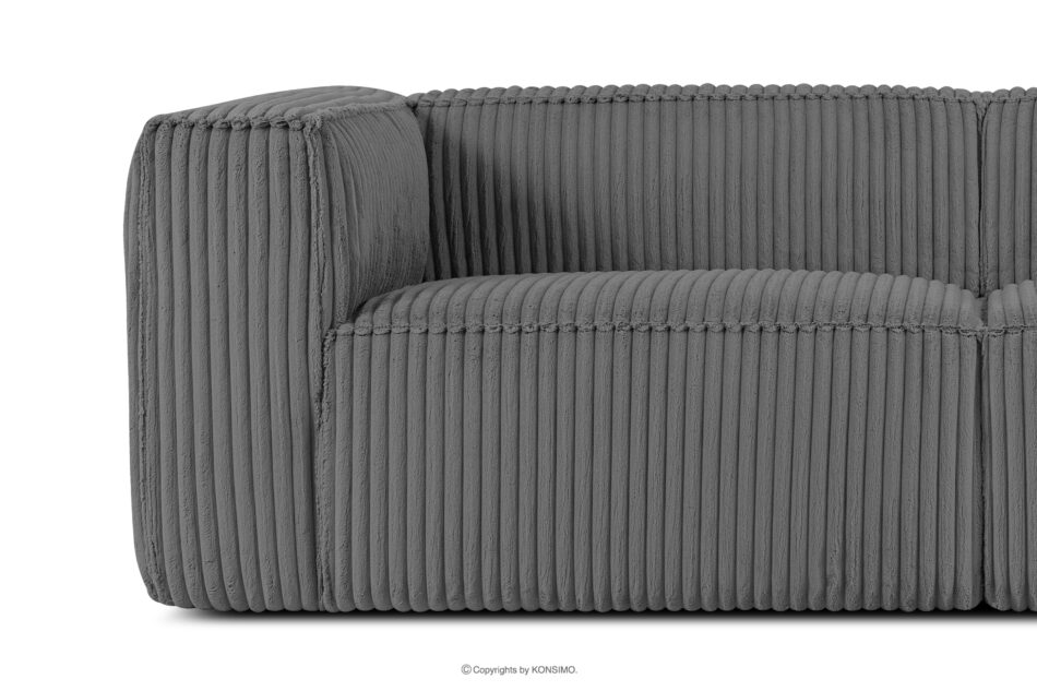 FEROX Duża ciemnoszara sofa w tkaninie sztruks ciemny szary - zdjęcie 4