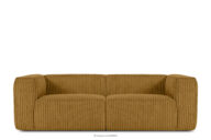 Duża żółta sofa w tkaninie sztruks