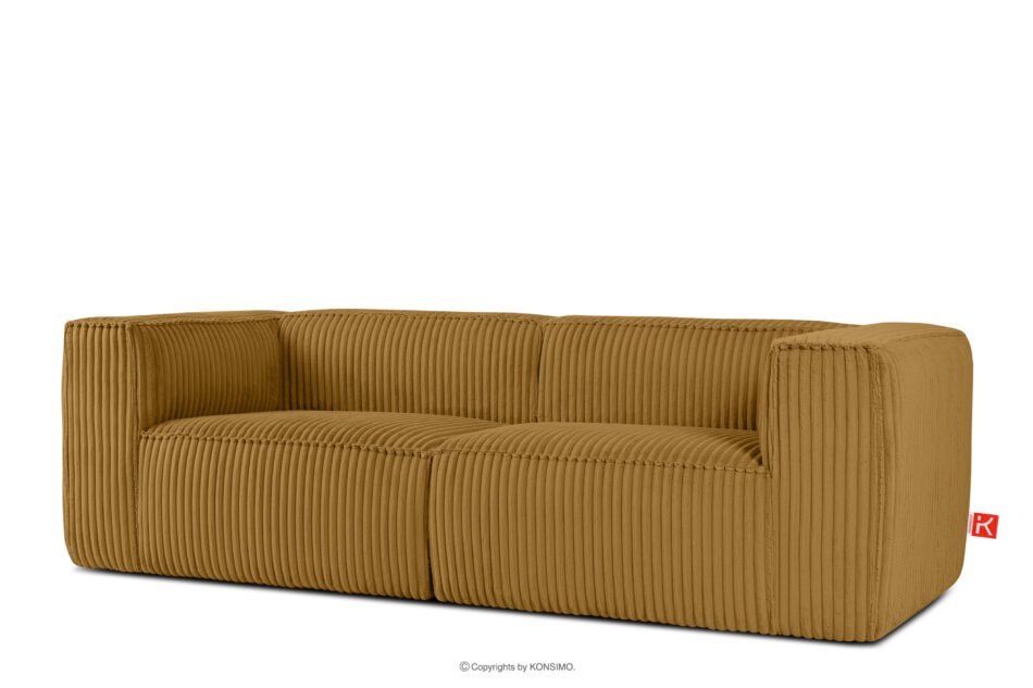 FEROX Duża żółta sofa w tkaninie sztruks żółty - zdjęcie 2